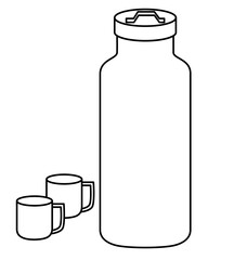 Hand drawn reusable water bottle illustration