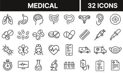 Medical Icon Representing Healthcare, Treatment, and Clinical Services