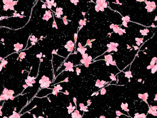 cherry blossom, flower, pattern, floral, seamless, vector, illustration, nature, spring, blossom, design, wallpaper, decoration, flowers, pink, cherry, tree, art, leaf, beauty, plant, texture, branch,