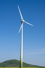 Modern wind turbine in a rural landscape in Germany