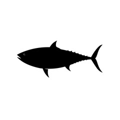 Obraz premium A Detailed Monochrome Vector Design of a Swimming Tuna in a Side Profile