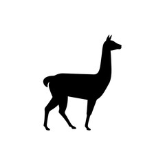 Fototapeta premium A Black Silhouette Vector Illustration of a Gliding Swan from a Side Profile