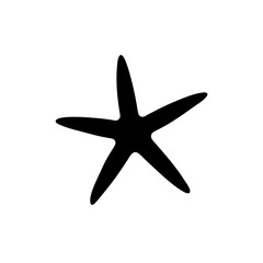 Fototapeta premium Detailed Side View of a Resting Starfish as a Black Silhouette Vector Graphic