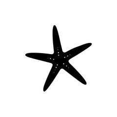 Fototapeta premium Professional Side Profile of a Resting Starfish as a Black Silhouette Design