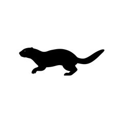 Fototapeta premium Clean Vector Art of a Walking Skunk Showcased as a Black Silhouette from the Side