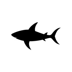 Obraz premium High Quality Monochrome Vector Graphic of a Circling Shark in a Side View Profile