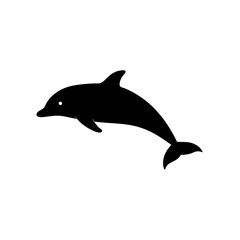 Fototapeta premium High Quality Monochrome Vector Graphic of a Swimming Porpoise in a Side Profile