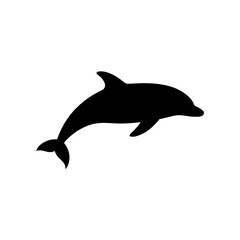 Fototapeta premium Clean Vector Art of a Swimming Porpoise Showcased as a Black Silhouette from Side