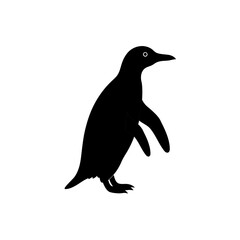 Naklejka premium High Quality Monochrome Vector Graphic of a Waddling Penguin in a Side View Profile