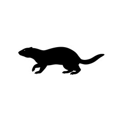 Fototapeta premium Swift Side View of a Marmot Running Black Silhouette Vector Clip Art Illustration