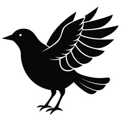 Fototapeta premium Woodstock Bird Silhouette Vector Illustration