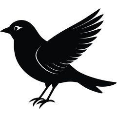 Azure Bird Silhouette Vector Illustration