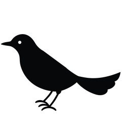 Clover Bird Silhouette Vector Illustration