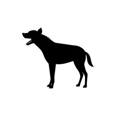 Fototapeta premium Basic Side View of a Hyena Laughing Black Silhouette Vector Clip Art Illustration