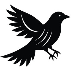 Fototapeta premium Onyx Bird Silhouette Vector Illustration