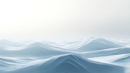 A digital landscape of soft, icy waves.