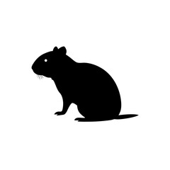 Fototapeta premium Basic Side View of a Hamster Sitting Black Silhouette Vector Clip Art Illustration