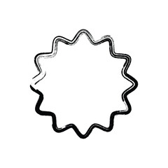 Fluid Black Star Shape with Brushstrokes