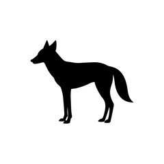 Dynamic Dhole Black Silhouette Symbol For Branding vector illustration background
