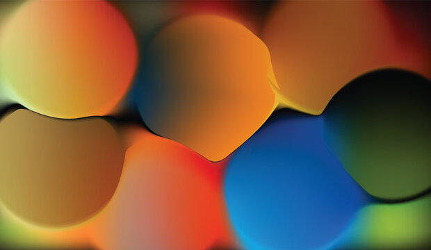 Bright, colorful vector spheres and round bubbles form a celebratory, abstract rainbow pattern perfect for festive backgrounds and illustrations