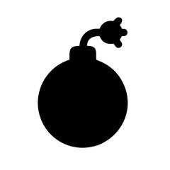 Explosive Bomb Silhouette Vector Isolated on Transparent background and PNG