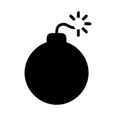 Bomb Icon Vector Silhouette on Transparent Background