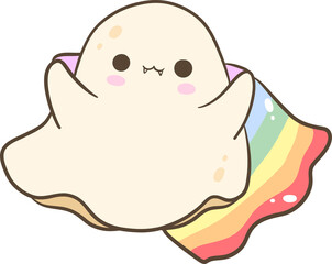 Pride Ghosts Clipart Cute Rainbow Support Characters for Pride Month
