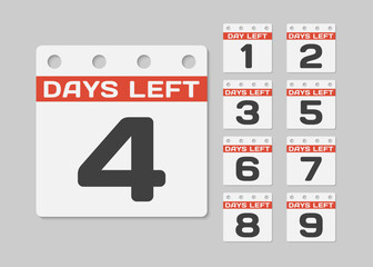 Countdown daily page calendar icon - 4 days left