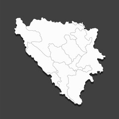 Vector map Bosnia Herzegovina divided on regions