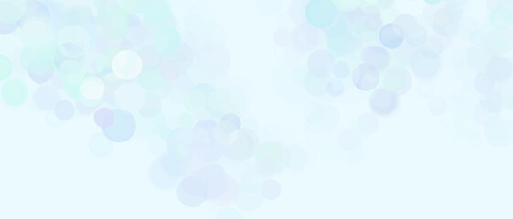 Abstract bokeh glowing lights background. Blue horizontal backdrop. Vector illustration