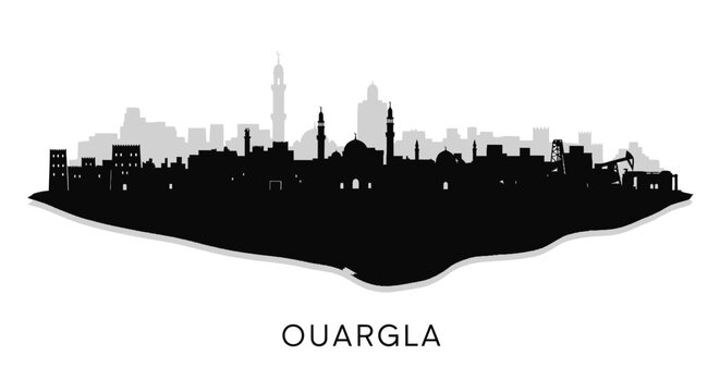 Ouargla Skyline Algeria Cityscape Vector.