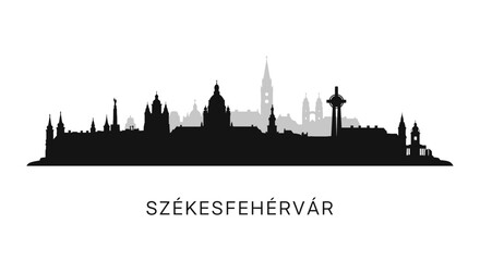Fototapeta premium Szkesfehrvr Hungary City Skyline Silhouette.