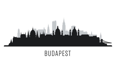 Naklejka premium Budapest Skyline with Hungary Vector Illustration.