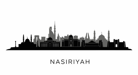 Fototapeta premium Nasiriyah Skyline City silhouette Iraq.