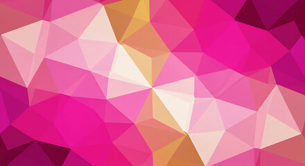 Fototapeta premium Abstract Low Poly Pattern Pink Gold Geometry Texture