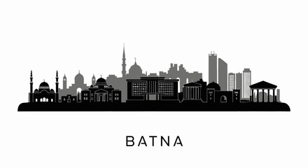 Fototapeta premium Batna Skyline Algeria City Silhouette Vector.
