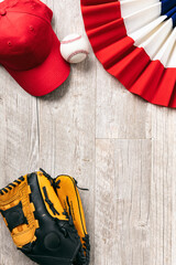 Fun Summer Baseball Holiday Background With Bunting