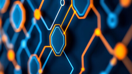 Abstract network connections in vibrant colors on a dark background. Sales pipeline management concept.