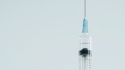 High Precision Syringe with Liquid on White Background