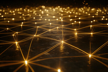 Fototapeta premium Illuminated Network Connections in Abstract Design