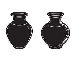 clay Glass cupping jar silhouette icon vector illustration