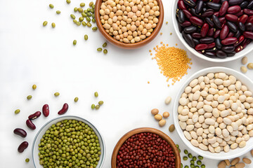 Obraz premium Beans Variation of shot isolated on white background.