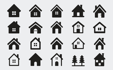 House and building icon set
