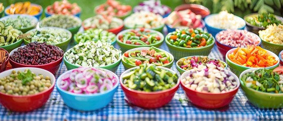 Colorful salad bar