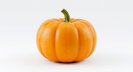 Obraz premium Fresh orange pumpkin on a white background for seasonal decor 