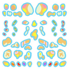 明るい迷彩柄手描きイラスト素材