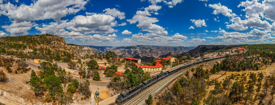 view from the top of the Chepe train in Chihuahua, copper canyon