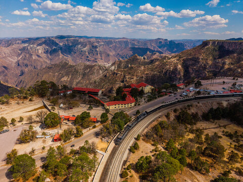 view from the top of the Chepe train in Chihuahua, copper canyon
