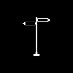 Street pointer icon isolated on black background