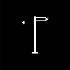 Street pointer icon isolated on black background
